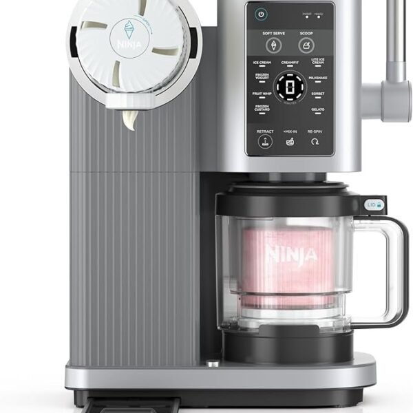 Máquina para hacer helados y helados suaves Ninja Swirl de CREAMi, sorbetes, malteadas, yogur helado, programa bajo en calorías y más, 13 en 1, mango para helados suaves, (2) pintas CREAMi Swirl de 16 oz, para niños y todas las edades, NC701